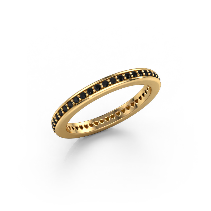 Image of Stackable ring Elvire 2 585 gold Black diamond 0.414 crt
