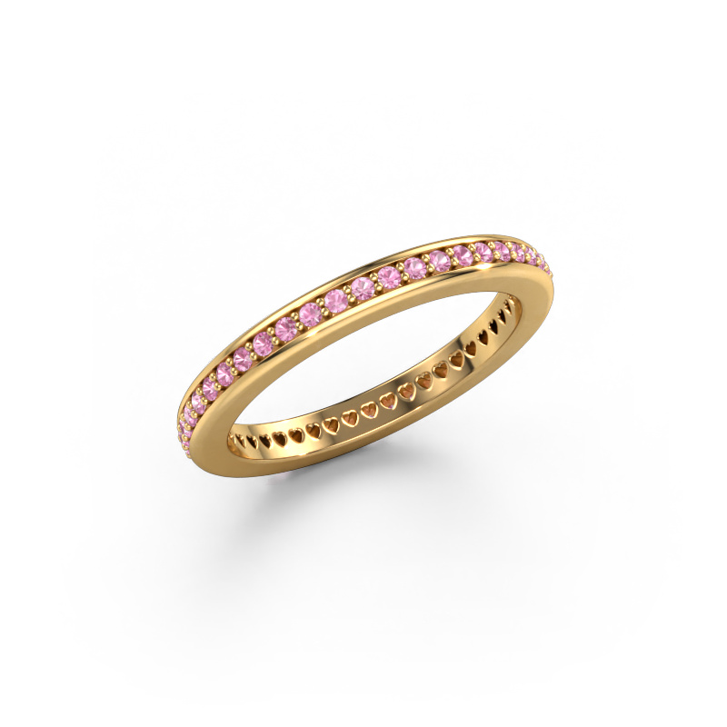 Image of Stackable ring Elvire 2 585 gold Pink sapphire 1.2 mm