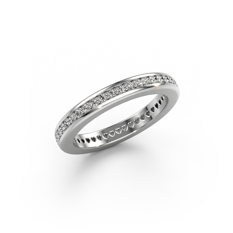 Image of Stackable ring Elvire 3 585 white gold Zirconia 1.3 mm