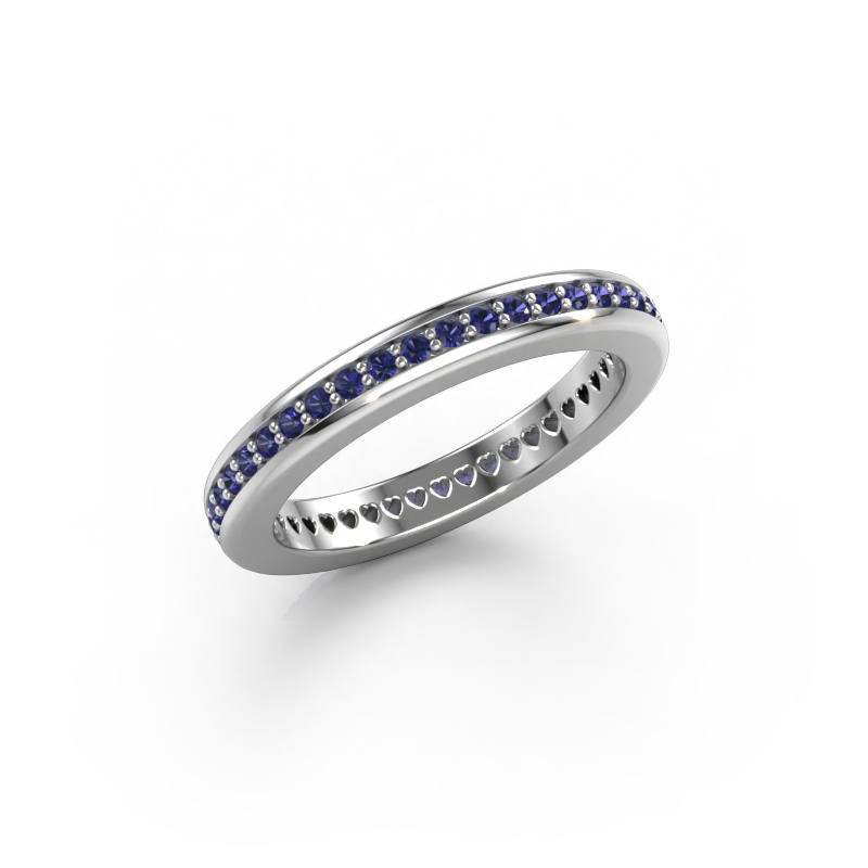 Image of Stackable ring Elvire 3 585 white gold Sapphire 1.3 mm