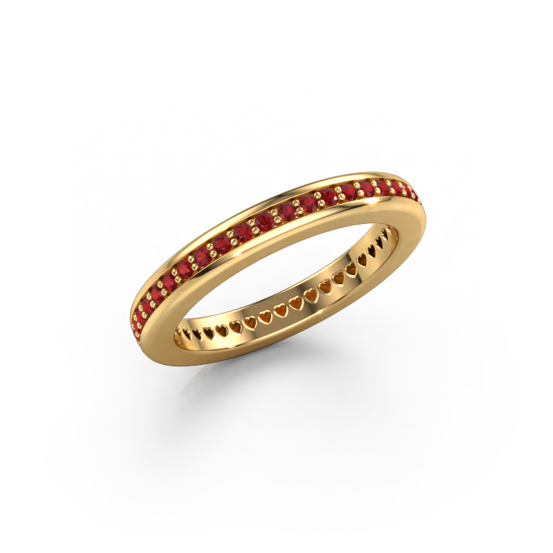 Image of Stackable ring Elvire 3 585 gold Ruby 1.3 mm