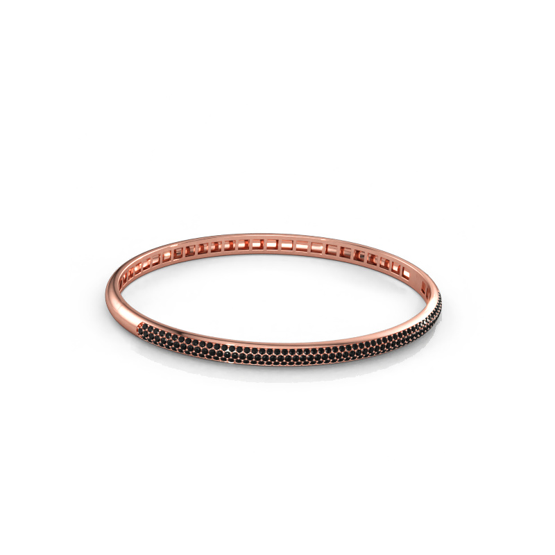Bild av Armring Emely 4mm 585 roséguld Svart diamant 1.409 crt