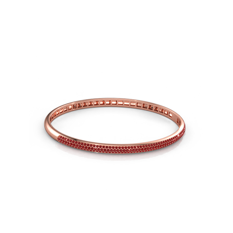 Immagine di Bracciale rigido Emely 4mm 585 oro rosa Rubino 1.1 mm