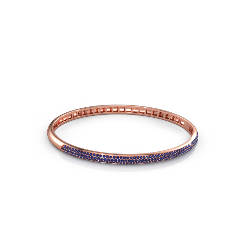Immagine di Bracciale rigido Emely 4mm 585 oro rosa Zaffiro 1.1 mm