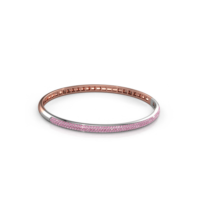 Image of Bangle Emely 4mm 585 rose gold Pink sapphire 1.1 mm
