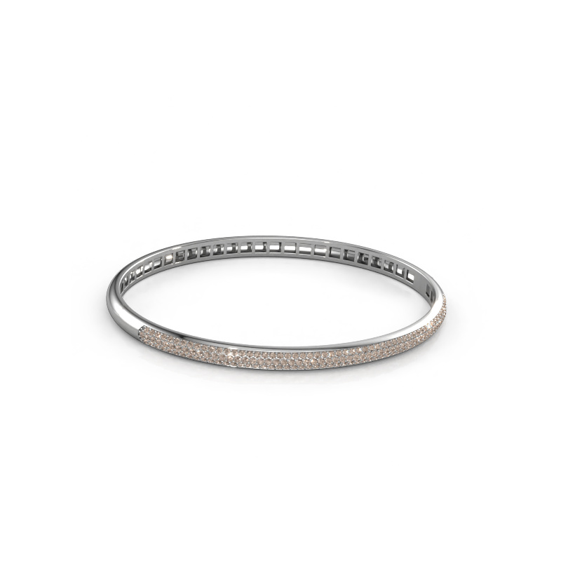 Image of Bangle Emely 4mm 585 white gold Brown diamond 1.178 crt