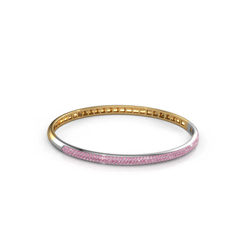 Image of Bangle Emely 4mm 585 gold Pink sapphire 1.1 mm