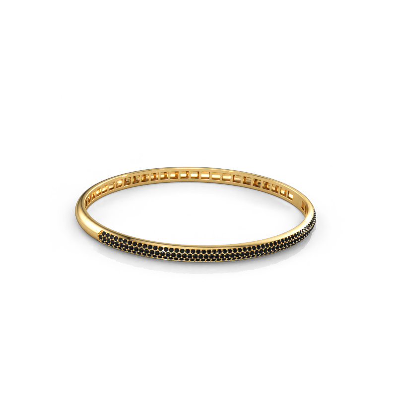 Immagine di Bracciale rigido Emely 4mm 585 oro Diamante nero 1.409 crt