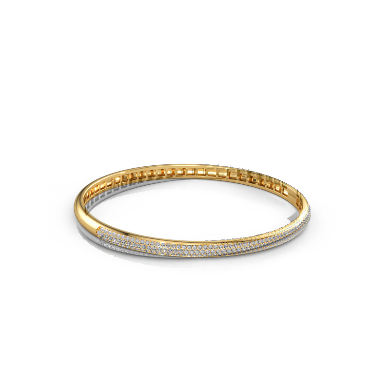 Immagine di Bracciale rigido Emely 4mm 585 oro Zirconia cubica 1.1 mm
