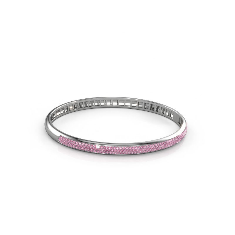 Bild von Armband Emely 5mm 585 Weißgold Pink Saphir 1.1 mm