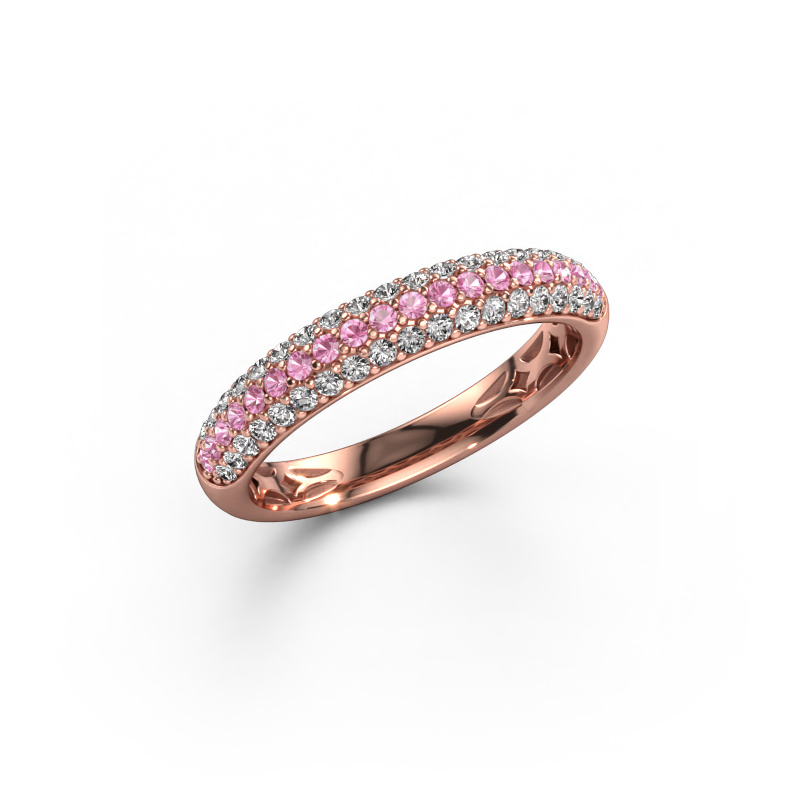 Image of Ring Emely 2 585 rose gold Pink sapphire 1.3 mm