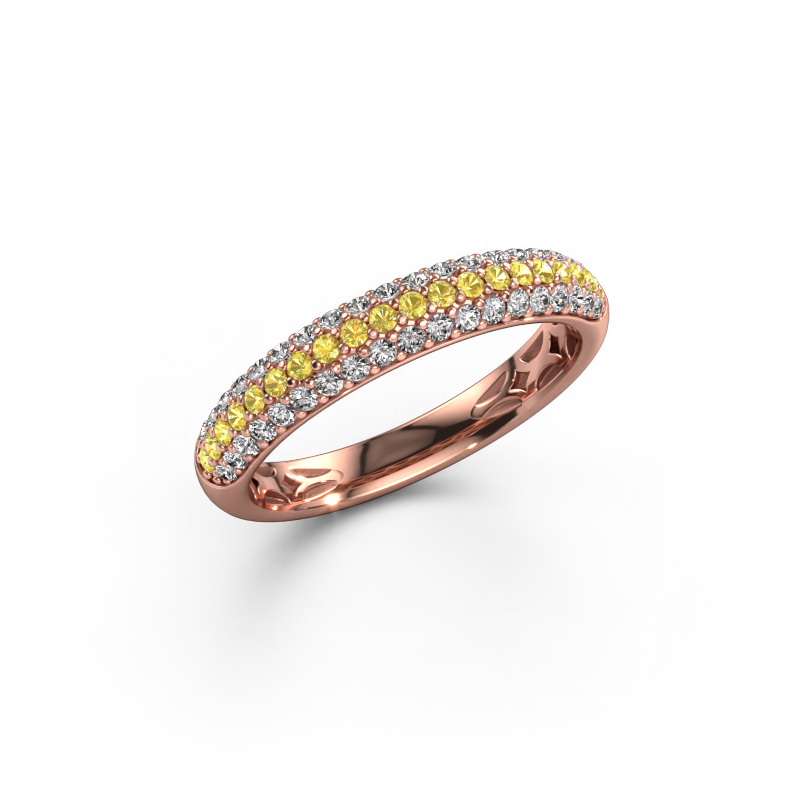 Image of Ring Emely 2 585 rose gold Yellow sapphire 1.3 mm