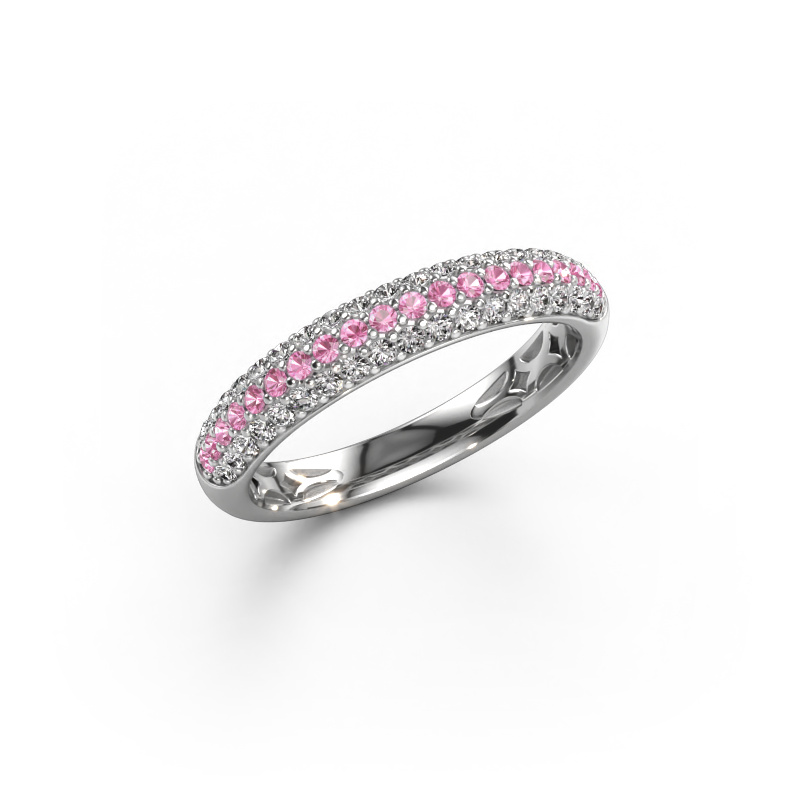 Image of Ring Emely 2 585 white gold Pink sapphire 1.3 mm