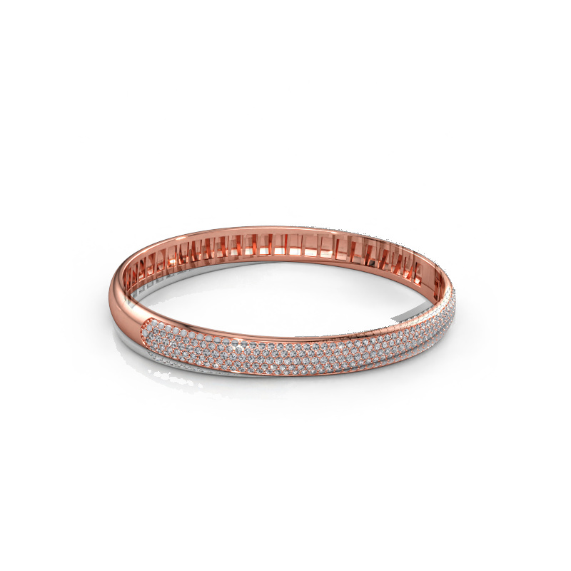 Immagine di Bracciale rigido Emely 7mm 585 oro rosa Diamante 2.013 crt