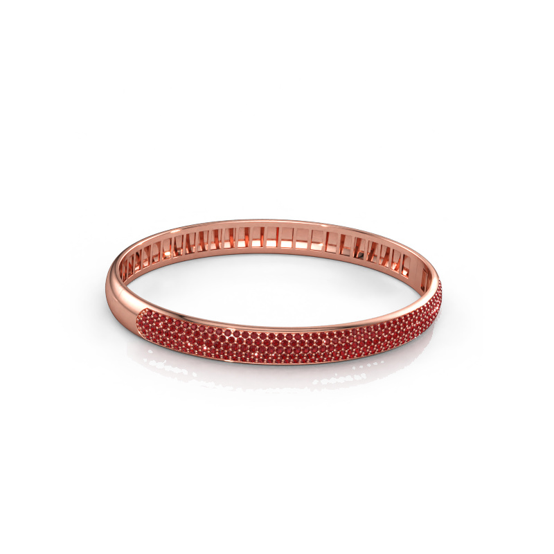 Immagine di Bracciale rigido Emely 7mm 585 oro rosa Rubino 1.2 mm
