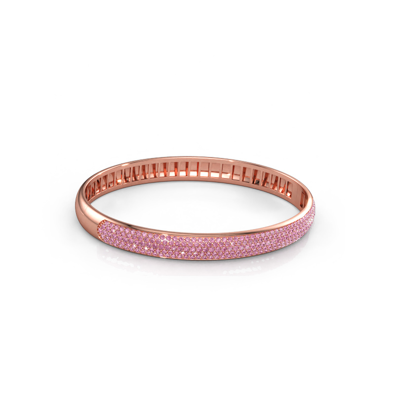 Immagine di Bracciale rigido Emely 7mm 585 oro rosa Zaffiro rosa 1.2 mm