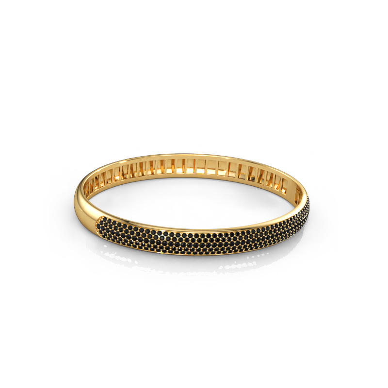 Bild av Armring Emely 7mm 585 gult guld Svart diamant 2.416 crt