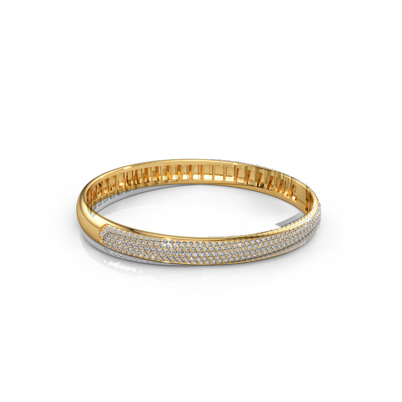 Bild av Armring Emely 7mm 585 gult guld Labbodlad diamant 2.013 crt