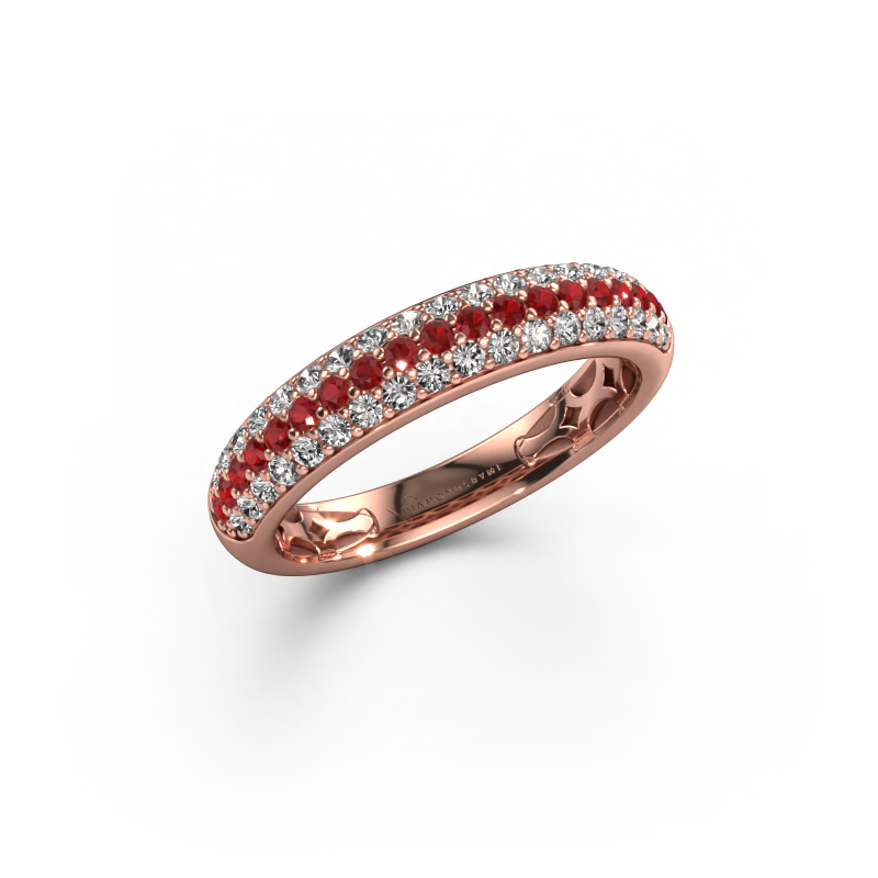 Image of Ring Emely 4 585 rose gold Ruby 1.4 mm