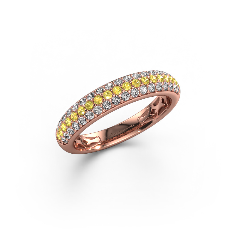 Image of Ring Emely 4 585 rose gold Yellow sapphire 1.4 mm