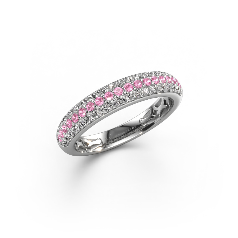 Bild von Ring Emely 4 585 Weißgold Pink Saphir 1.4 mm