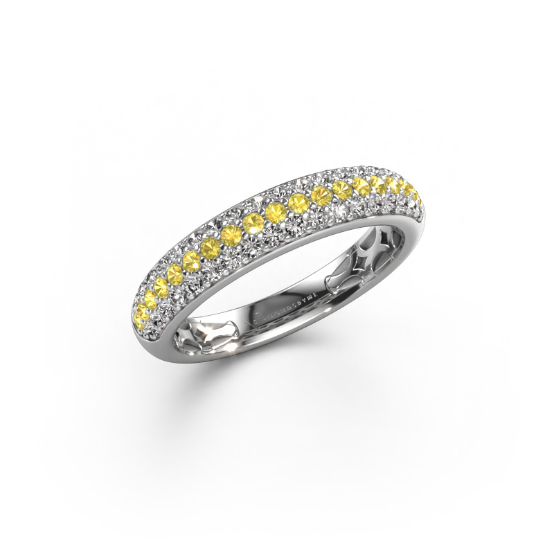 Image of Ring Emely 4 950 platinum Yellow sapphire 1.4 mm