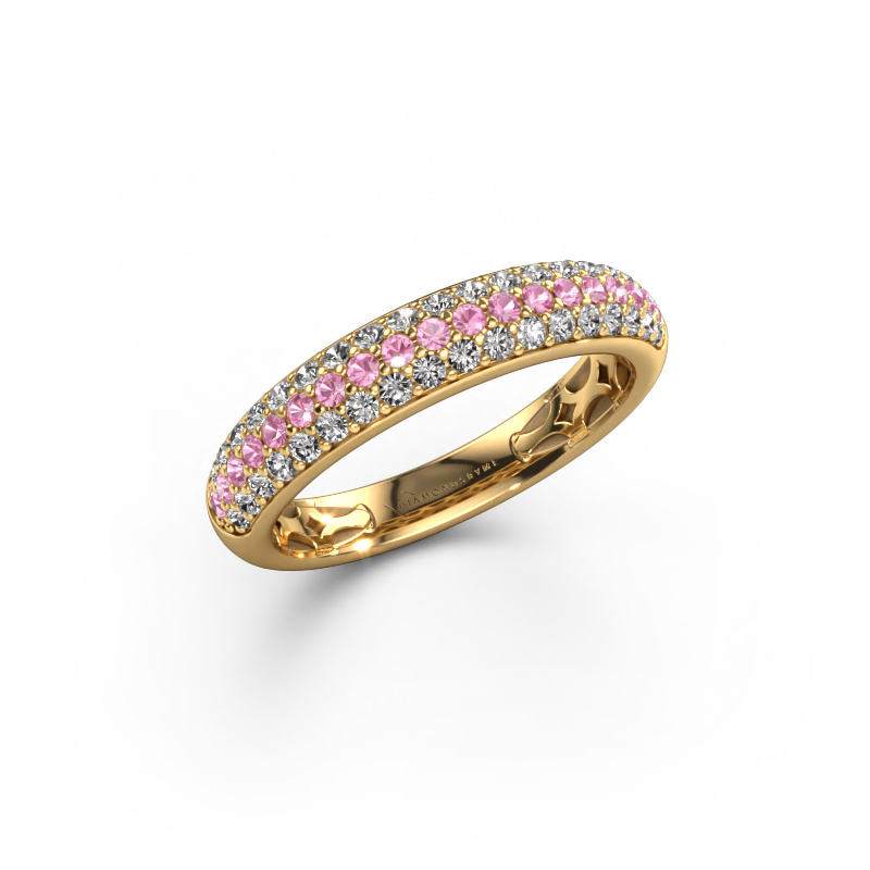Image of Ring Emely 4 585 gold Pink sapphire 1.4 mm