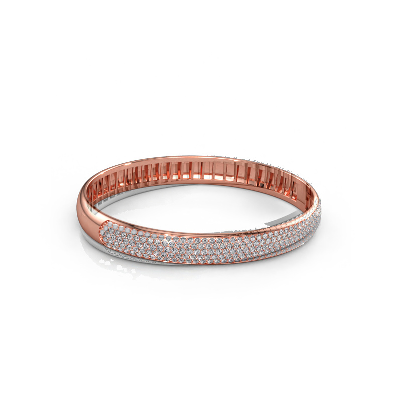 Immagine di Bracciale rigido Emely 8mm 585 oro rosa Diamante 3.036 crt