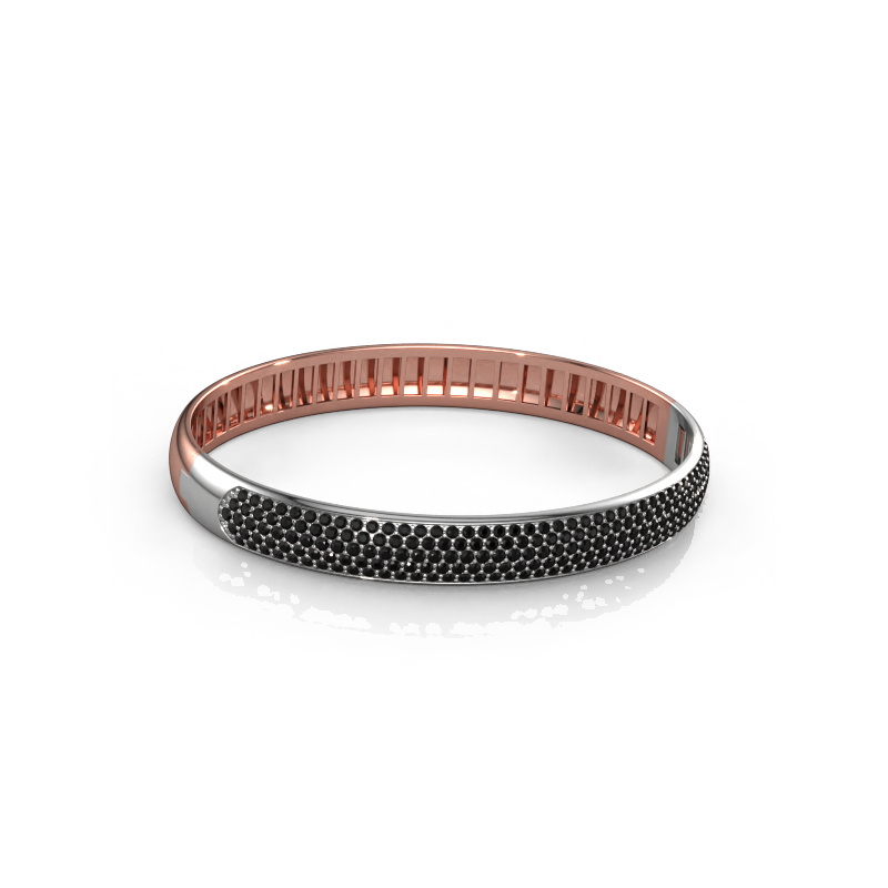 Bild von Armreif Emely 8mm 585 Roségold Schwarz Diamant 3.643 crt