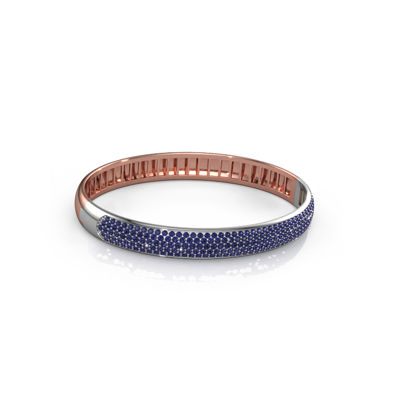 Image of Bangle Emely 8mm 585 rose gold Sapphire 1.4 mm