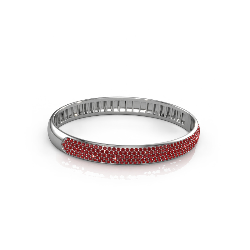 Image of Bangle Emely 8mm 585 white gold Ruby 1.4 mm