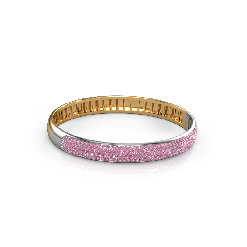Image of Bangle Emely 8mm 585 gold Pink sapphire 1.4 mm