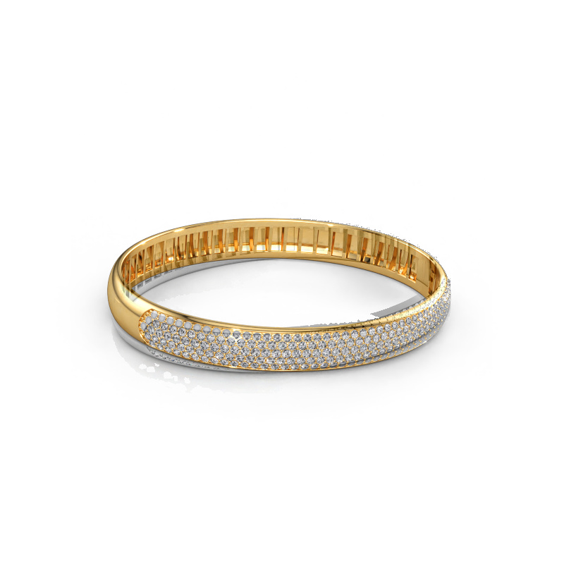 Immagine di Bracciale rigido Emely 8mm 585 oro Diamante 3.036 crt