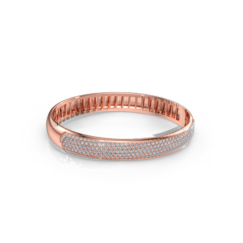 Immagine di Bracciale rigido Emely 9mm 585 oro rosa Diamante 3.018 crt