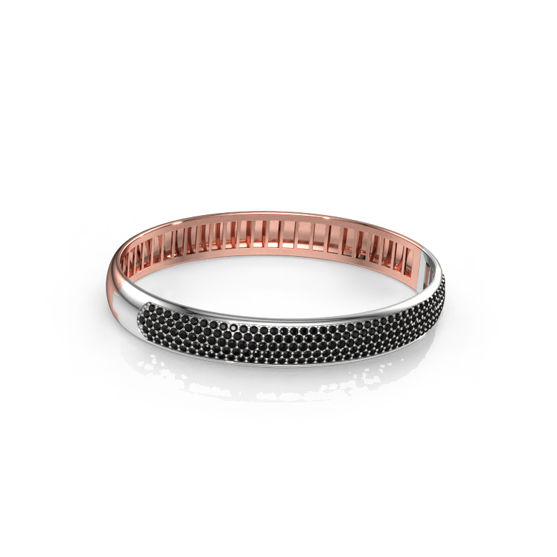 Bild von Armreif Emely 9mm 585 Roségold Schwarz Diamant 3.622 crt