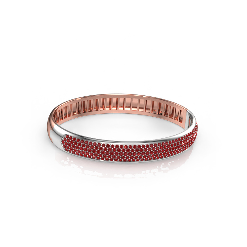 Image of Bangle Emely 9mm 585 rose gold Ruby 1.4 mm