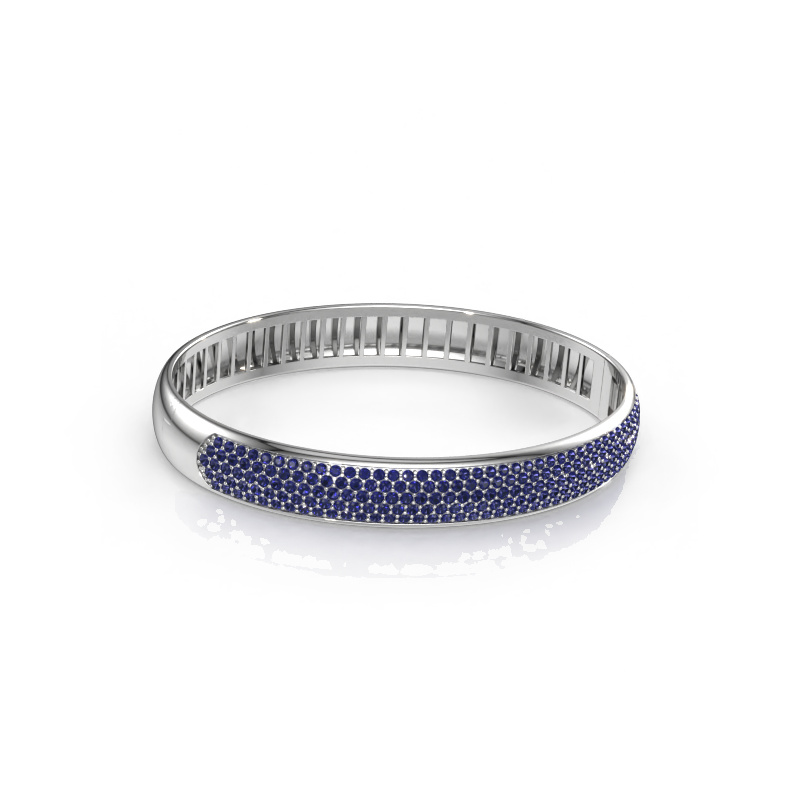 Image of Bangle Emely 9mm 585 white gold Sapphire 1.4 mm