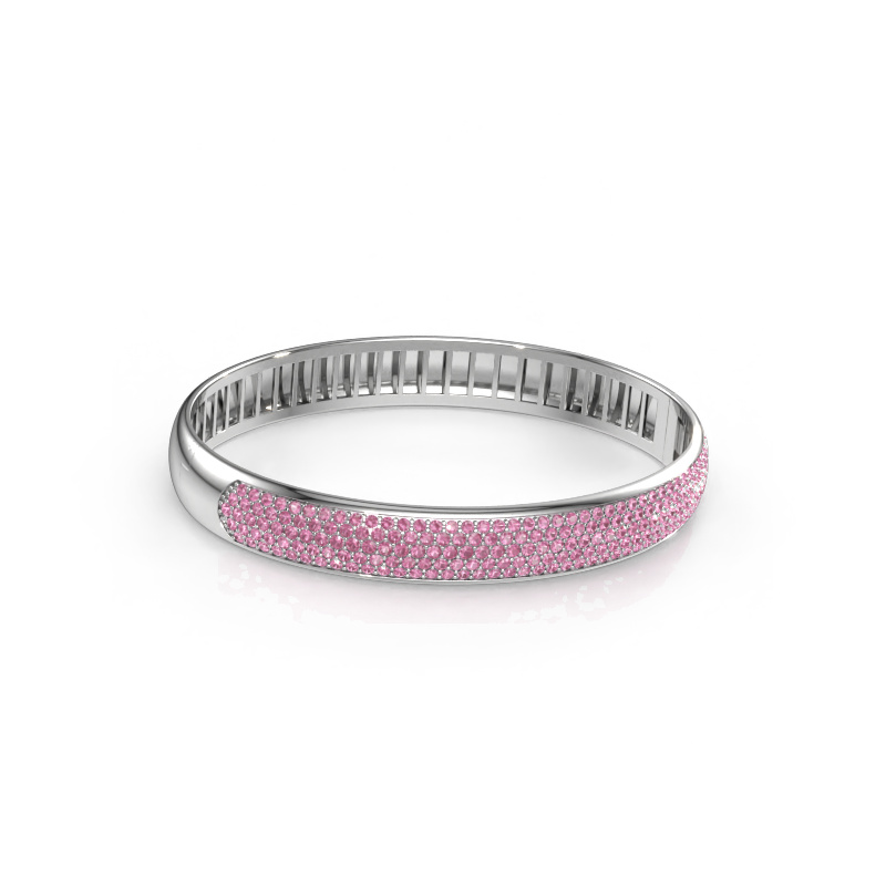 Image of Bangle Emely 9mm 585 white gold Pink sapphire 1.4 mm