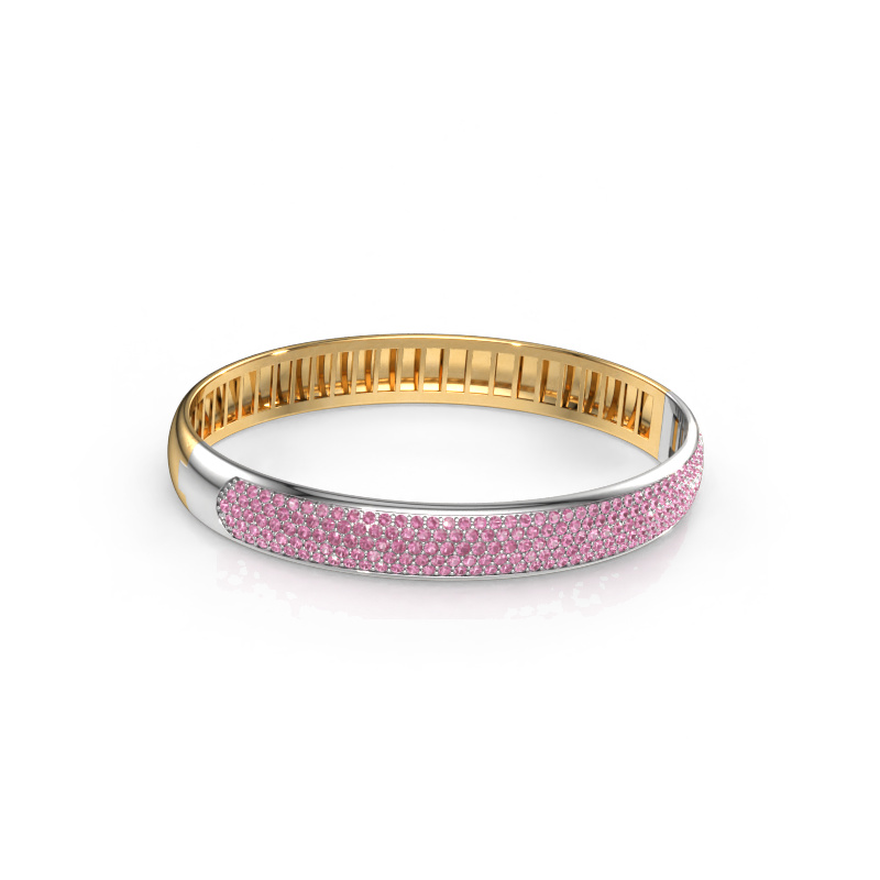 Image of Bangle Emely 9mm 585 gold Pink sapphire 1.4 mm