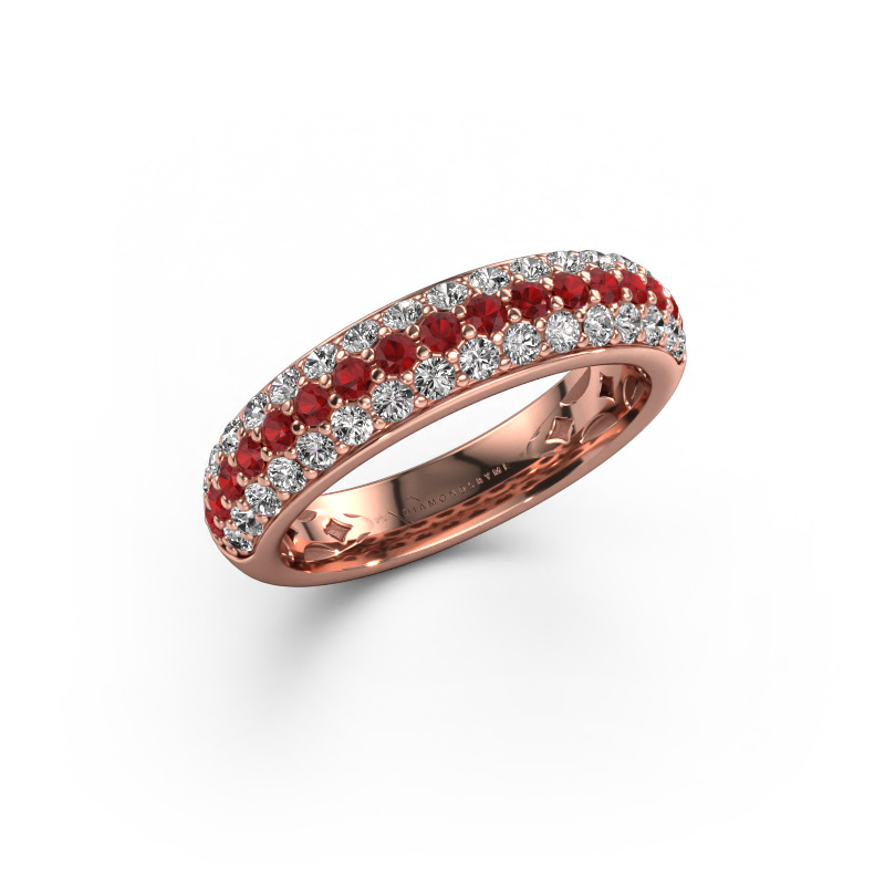 Image of Ring Emely 6 585 rose gold Ruby 1.7 mm