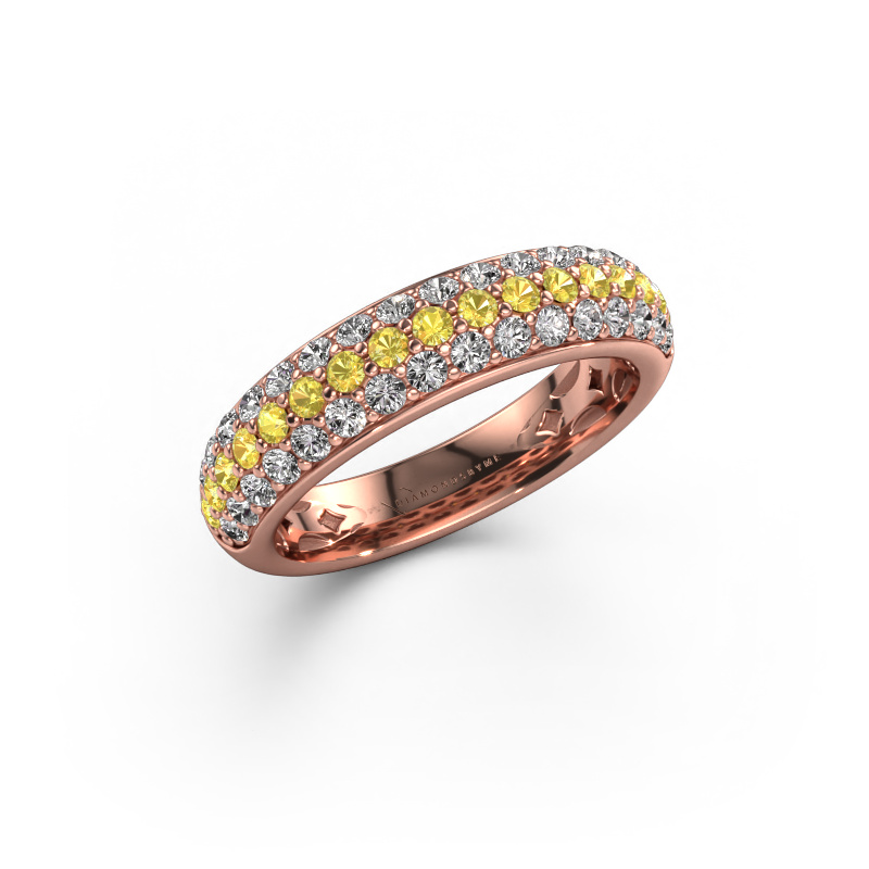 Image of Ring Emely 6 585 rose gold Yellow sapphire 1.7 mm