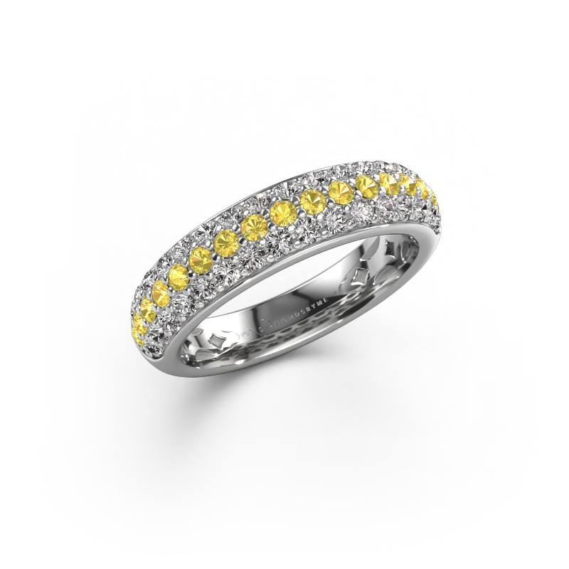 Image of Ring Emely 6 950 platinum Yellow sapphire 1.7 mm