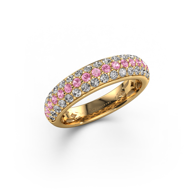 Image of Ring Emely 6 585 gold Pink sapphire 1.7 mm