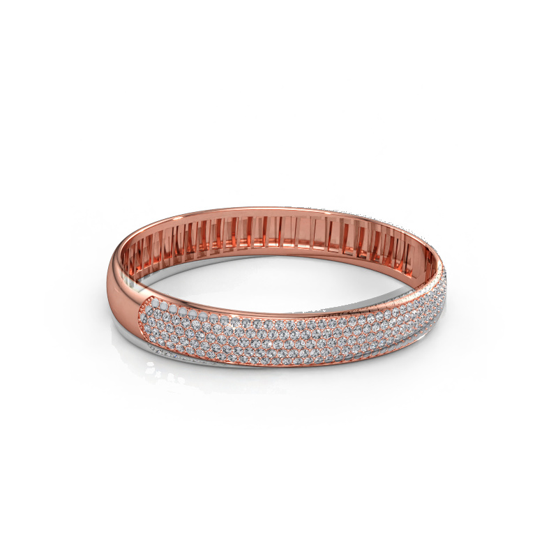 Immagine di Bracciale rigido Emely 10mm 585 oro rosa Diamante lab grown 4.355 crt