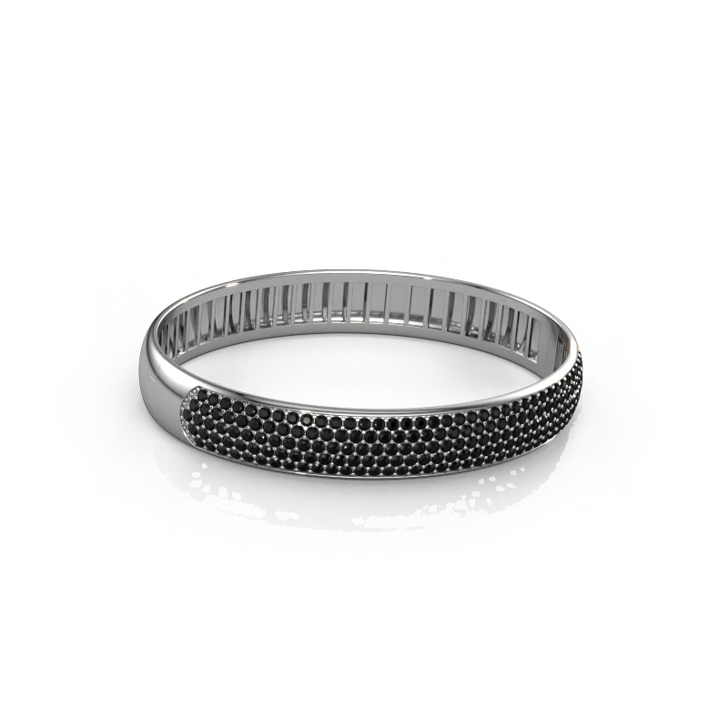 Bild von Armreif Emely 10mm 585 Weißgold Schwarz Diamant 5.226 crt