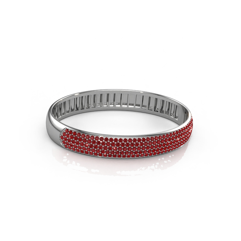 Image of Bangle Emely 10mm 585 white gold Ruby 1.7 mm