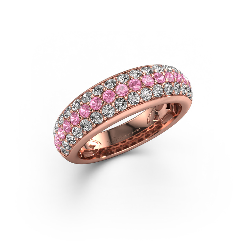 Afbeelding van Ring Emely 8 585 rosé goud Roze saffier 1.9 mm