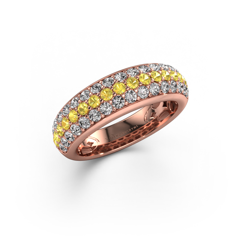 Image de Bague Emely 8 585 or rose Saphir jaune 1.9 mm