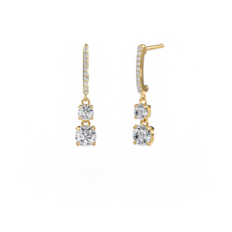 Image of Drop earrings Tanja 2 585 gold Diamond 1.834 crt