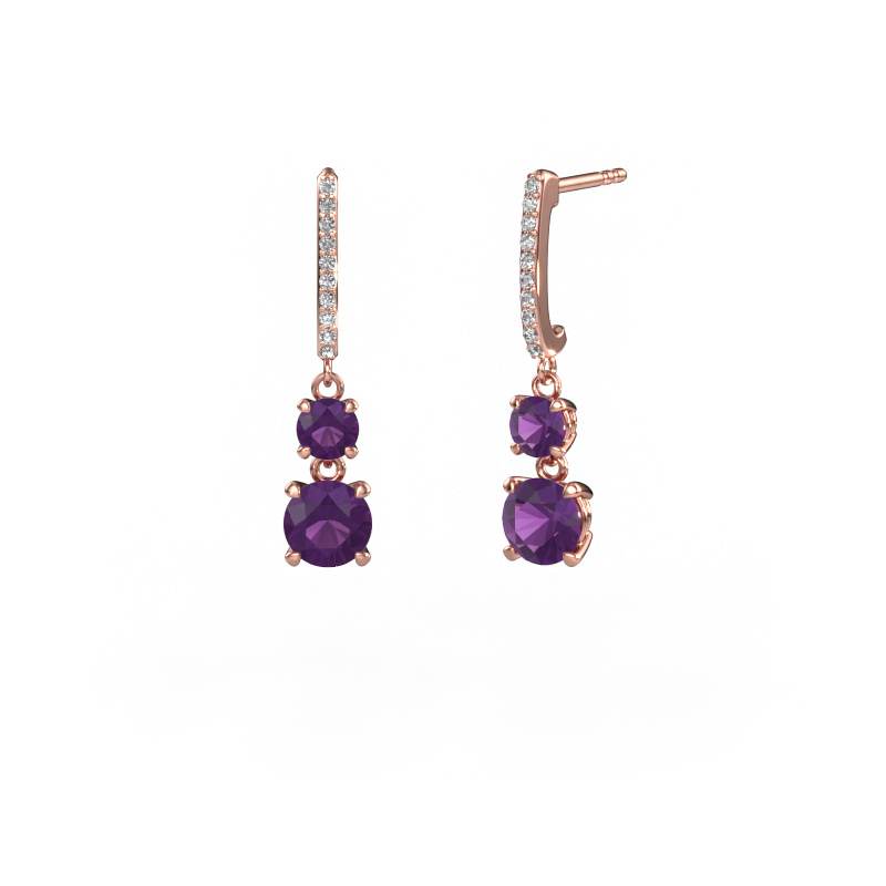 Bild von Ohrhänger Tanja 2 585 Roségold Amethyst 4.2 mm
